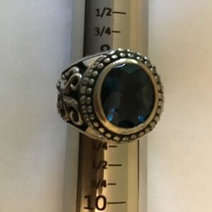 Ring - Mans Octopus ring - Ocean Blue gemstone